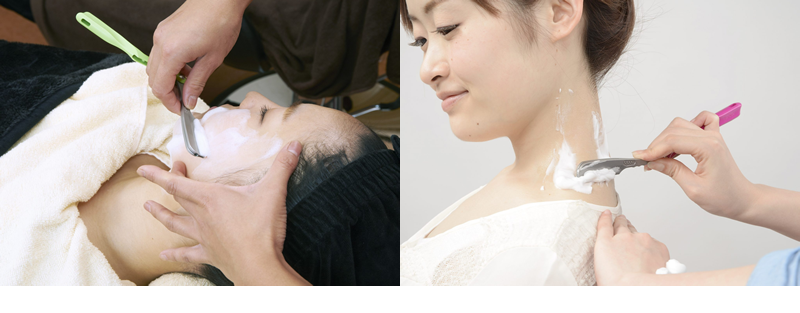 女性の顔そり ~お肌にツヤと潤い。美肌効果を実感下さい。